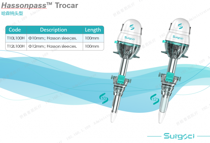 Hasson Disposable Laparoscopic Trocar Blunt Obturator Steel Tube With Suture Fixation 0