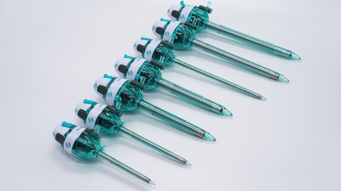 Visible Tip Steel Tube Optical Trocar with Plastic Cannula 5/10/12*75/100/150mm Surgsci
