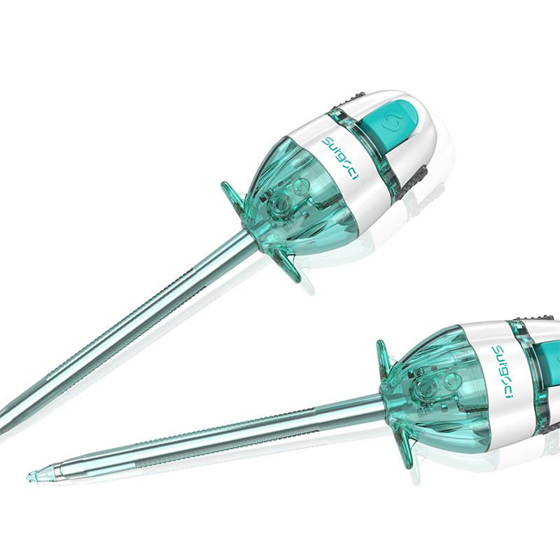 CE Marked 5mm Single Use Laparoscopic Trocar Olive Shaped Top Without Valve