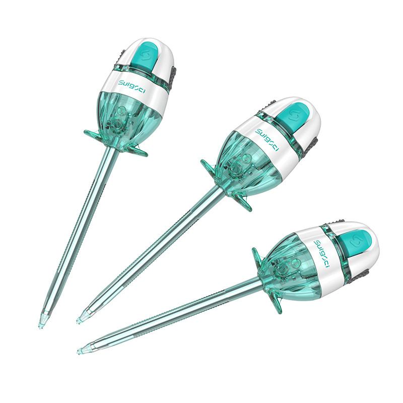 CE Marked 5mm Single Use Laparoscopic Trocar Olive Shaped Top Without Valve