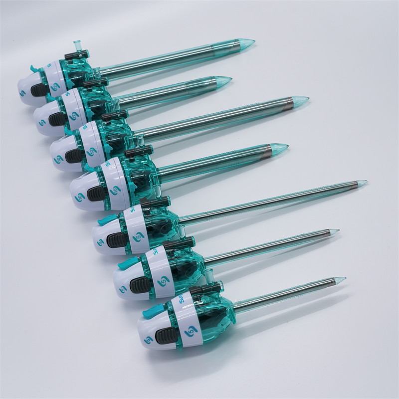 Non Bladed Disposable Visual Puncturing Laparoscopic Optical Trocars 7